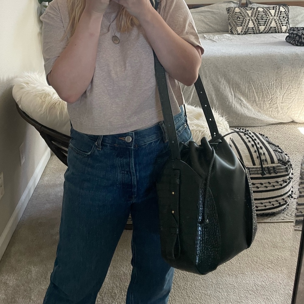 BRAND NEW Senreve Amica Misto Fiore Bucket Bag in FERN